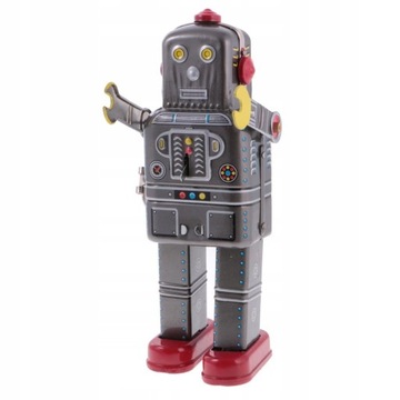 Klasyczna zabawka z cyny nakrecany robot z