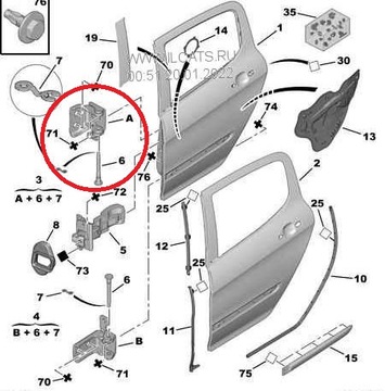 PEUGEOT 308 2007-13 PANT PRAVÝ DVEŘE ZADNÍ NOVÝ OE