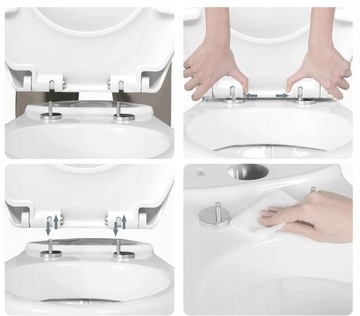 TWARDA DESKA SEDESOWA WOLNOOPADAJĄCA KLAPA WC ANTYBAKTERYJNA LEKKA MOCNA