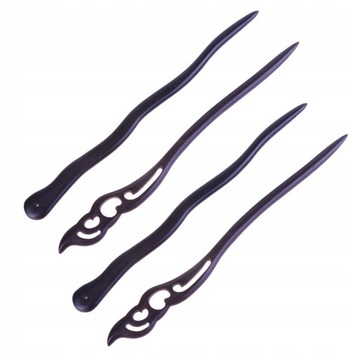 Drewniane patyki do włosów, 4PCS z drzewa