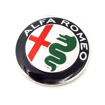 Emblemat znaczek logo Alfa Romeo 74mm srebrny