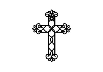 Krzyż metalowy KNS027 15 cm czarny matowy