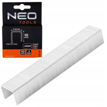 NEO TOOLS 16-510 ZSZYWKI TYP J, 10 MM, 1000 SZT.