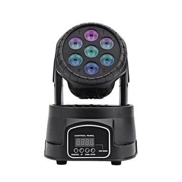 7×10W RGBW 4W1 LED DMX512 GŁOWA RUCHOMA