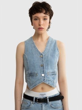 BIG STAR KAMIZELKA DAMSKA JEANSOWA SLIM NIEBIESKA LILU 208 XL