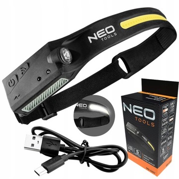 РЕМЕННЫЙ СВЕТОДИОДНЫЙ ФАР 2В1 USB-C IPX4 350LM NEO ДАТЧИК ДВИЖЕНИЯ