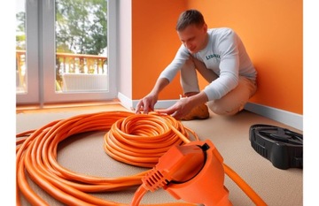 САДОВЫЙ УДЛИНИТЕЛЬ ДЛЯ КОСИЛКИ СВЕТИЛЬНИКИ КОНСТРУКЦИЯ ТОЛСТАЯ ВЕРЕВКА 30м Оранжевый