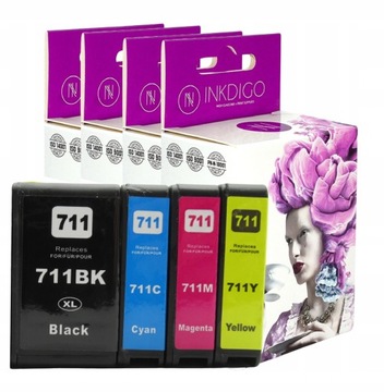 4x Zamiennik 711 do HP DesignJet T120 T130 T520