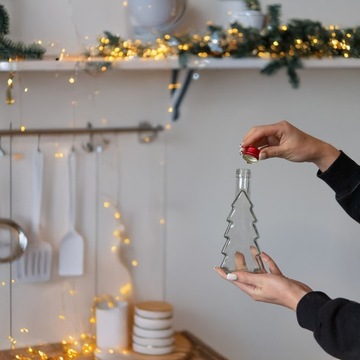 Butelka świąteczna CHOINKA 250ml na likier nalewki BUTELKA SZKLANA 0,25l