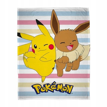 Duży Koc Pokemon dla Fanów 160x200 Pikachu Eevee