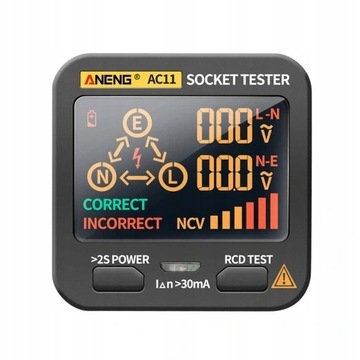 Tester gniazd ANENG AC11 LCD