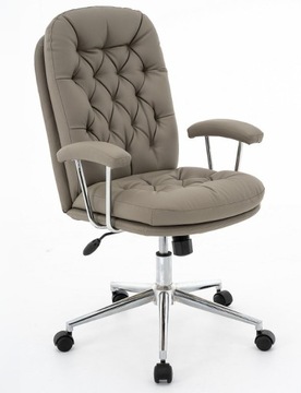 СТЕГАНОЕ ВРАЩАЮЩЕЕСЯ КРЕСЛО Q-288 искусственная кожа ЦВЕТ СИГНАЛ СЕРЫЙ