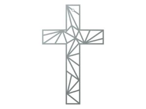 Krzyż metalowy KNS028 50 cm srebrny