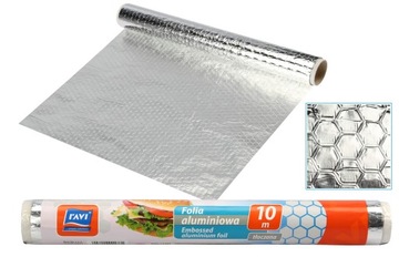 FOLIA ALUMINIOWA TŁOCZONA ROLKA MOCNA 10 m 28,5cm