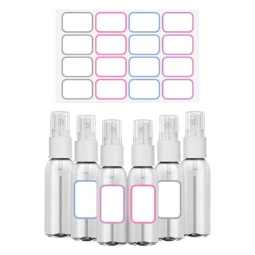 6x 50 ml Puste butelki z rozpylaczem drobnej