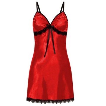 Seksowna przezroczysta seksowna piżama koronkowa koszula nocna czerwona XL