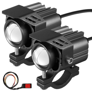 LAMPY MOTOCYKLOWE LED PRZECIWMGŁOWE 2 SZT