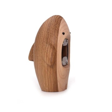 Drewniany otwieracz do butelek piwa w kształcie rekina ozdoba domu prezent kuchenny na biały