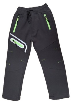 Spodnie zimowe ocieplane sportowe dziecięce softshell 146