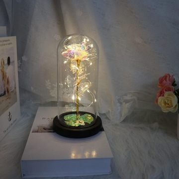 ВЕЧНАЯ РОЗА В СТЕКЛЕ, СВЕТЯЩАЯСЯ СВЕТОДИОДНАЯ ИДЕЯ ПОДАРКА ЖЕНЩИНЕ НА ДЕНЬ МАТЕРИ