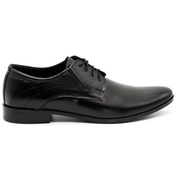 Buty męskie wizytowe skórzane 256 czarne 46