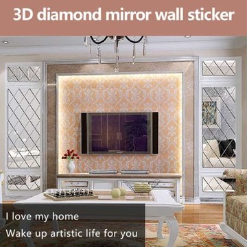 Наклейки на стену с зеркальными 3D бриллиантами, 32 шт.