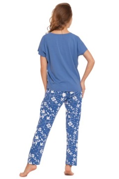 ЖЕНСКАЯ ХЛОПКОВАЯ ПИЖАМА С КОРОТКИМИ РУКАВАМИ, ДЛИННЫЕ БРЮКИ MORAJ R.S