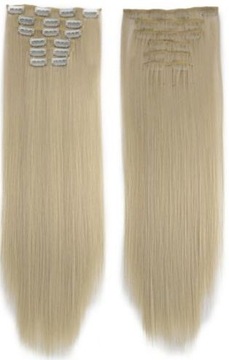 CLIP IN doczepiane włosy blond 60cm jak NATURALNE