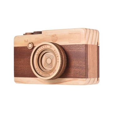 wooden camera music box