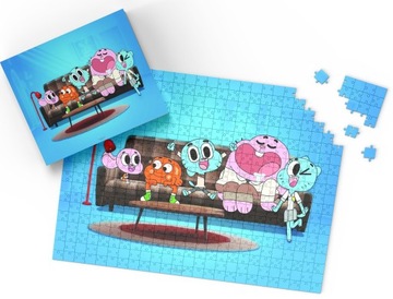 PUZZLE - GUMBALL BAJKA - PREZENT NA ŚWIĘTA WZORY - 24 el + PUDEŁKO