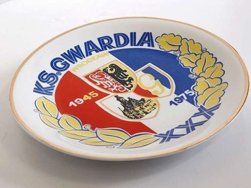 Фарфоровая тарелка XXX лет Гвардия Вроцлав 1945-75 гг.