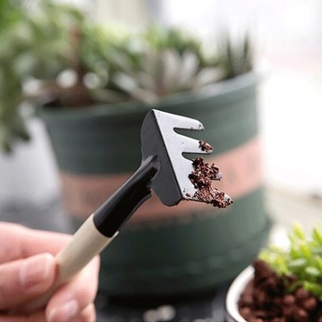 NARZĘDZIA OGRODOWE MINI ZESTAW NARZĘDZI DO OGRODU GRABIE ŁOPATKA SZPAD 3szt