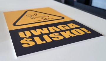 Табличка Осторожно Скользкий, скользкий Пол 20х30см ПВХ 3мм прочная УФ печать