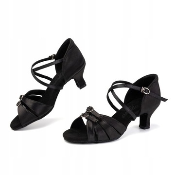 РЕГУЛИРУЕМЫЕ ТАНЦЕВАЛЬНЫЕ ТУФЛИ, ЧЕРНЫЕ, 7,5 см