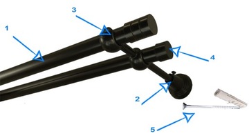 Двойной металлический штор -штор 19/280 см без колес