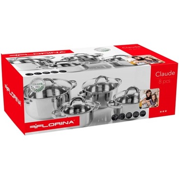Набор горшков FLORINA Claude 8 шт. INOX индукция