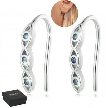 Kolczyki Srebrne PRÓBA 925 KOLCZYKI SREBRO Sztyfty Rodowane