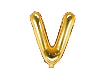 Balon foliowy litera V złota 35cm 1szt