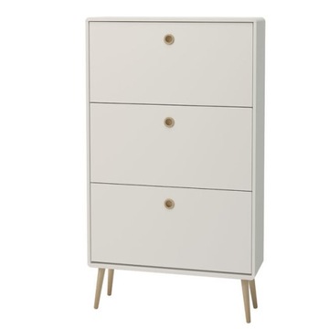 Szafka na buty biała na nogach 81 x 141 x 26 cm duża pojemna SOFT LINE