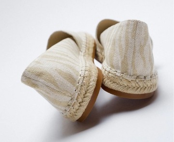 ZARA BEŻOWE WIELOBARWNE ESPADRYLE BUTY JUTY 36