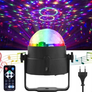 RGB СВЕТОДИОДНАЯ ЛАМПА ДЛЯ ВЕЧЕРИНКИ DISCO BALL С ДИСТАНЦИОННЫМ УПРАВЛЕНИЕМ