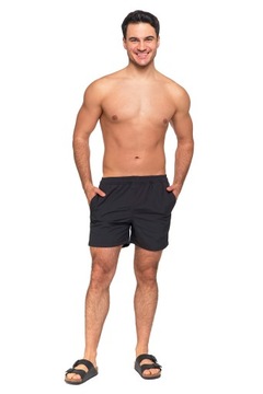 SPODENKI SZORTY MĘSKIE KĄPIELOWE GŁADKIE KĄPIELÓWKI MODNE CZARNE MORAJ XXL