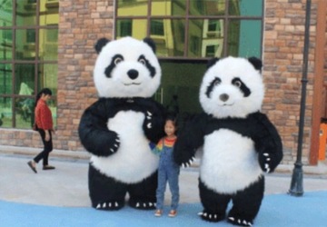 GIGANT! 2m Miś Panda strój kostium dmuchany