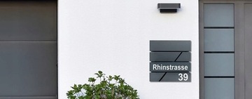 БОЛЬШОЙ ПОЧТОВЫЙ ЯЩИК С АДРЕСОМ И НОМЕРОМ ДОМА | СЕРБАНСКИЙ АНТРАЦИТ RAL 7016