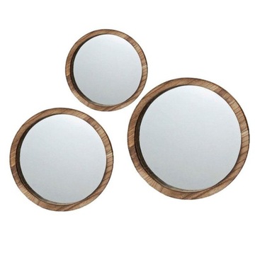Lustro ścienne łazienkowe komplet 3 szt okrągłe