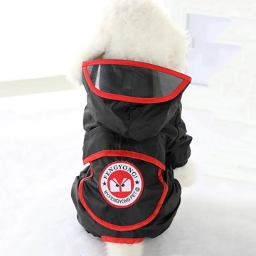 Светоотражающий дождевик для домашних собак, водонепроницаемый плащ, комбинезон с капюшоном