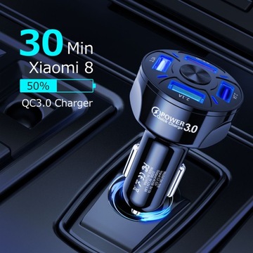 Автомобильное зарядное устройство 4xUSB для быстрой зарядки