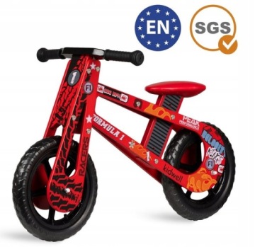 Красный деревянный беговел Kidwell