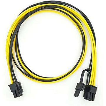 2XPCI-E Кабель графического процессора, 50 см, 6 контактов на 6+2 контакта, штекер, 18 AWG