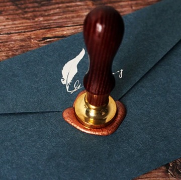 Pieczęć, stempel do wosku, laku wzór MADE WITH